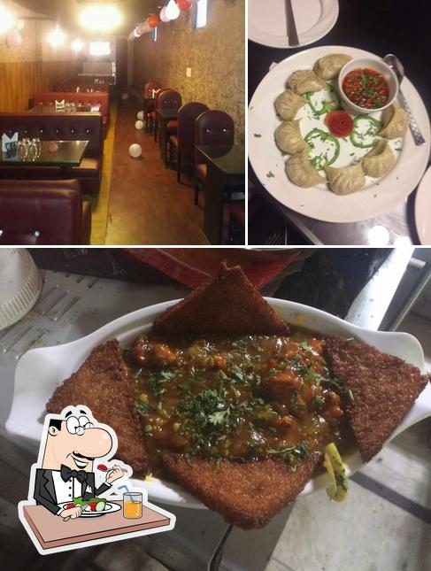 This is the image depicting food and interior at Khanna Bakers
