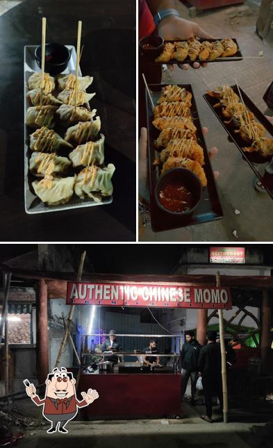 Check out the photo depicting food and interior at Authentic Chinese MOMO