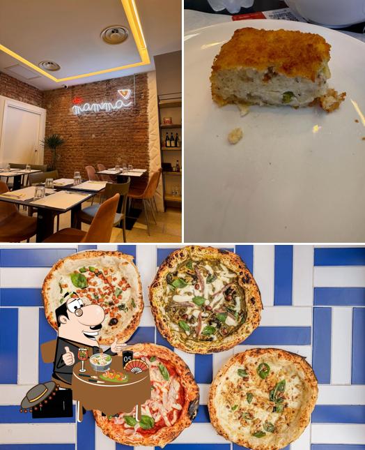 Questa è la immagine che mostra la cibo e interni di Pizzeria Da Mammà