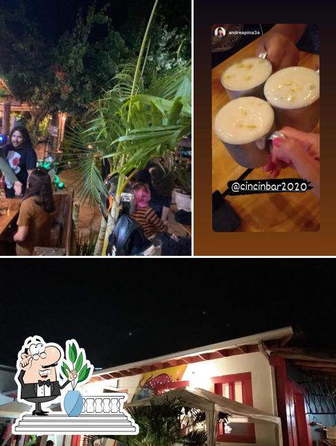 A imagem do Cin Cin Bar’s exterior e sobremesa