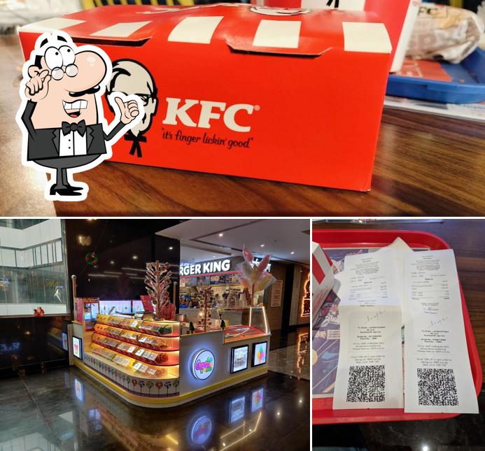 Take a seat at one of the tables at KFC