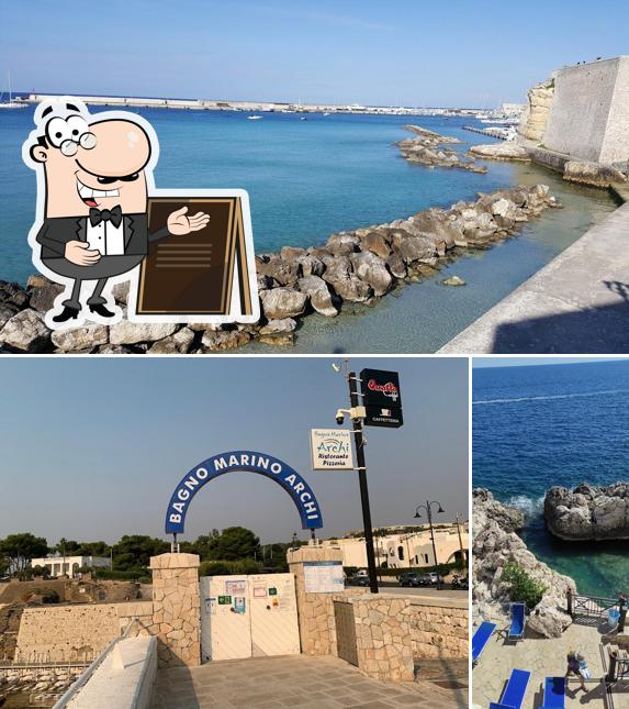 Puoi goderti l'aria fresca da seduto all'esterno di Bagno Marino Archi