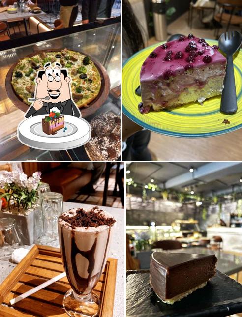 Chocolate cake at Bread & Better Café