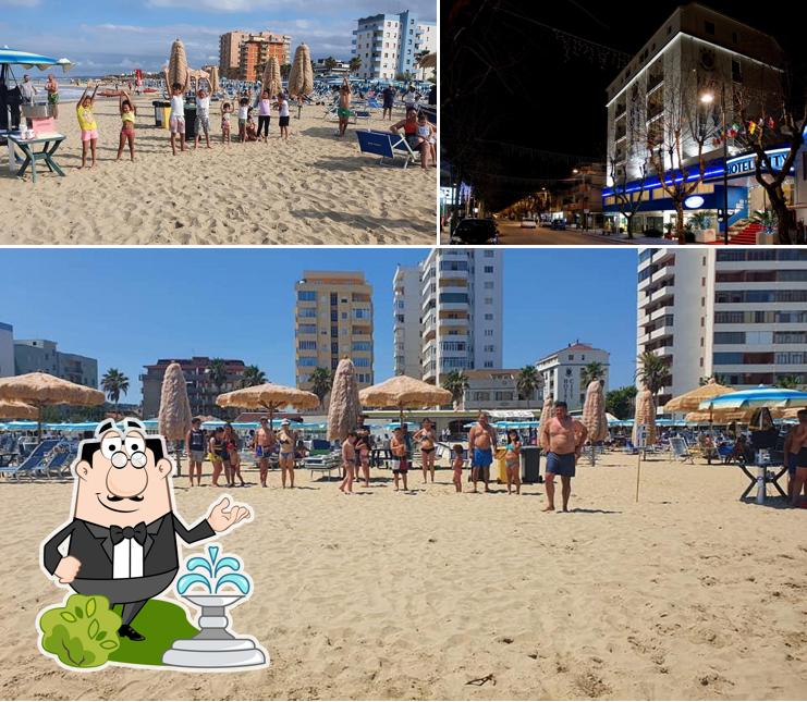 Puoi goderti l'aria fresca da seduto all'esterno di Hotel City