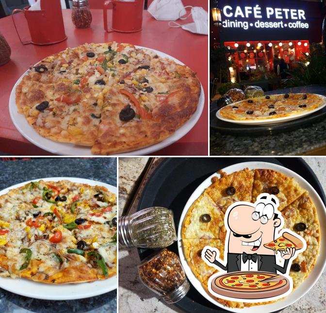 Try out pizza at Cafe Peter Baner