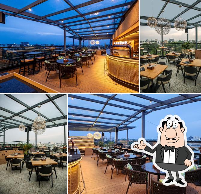 The interior of 24K Kraft Brewzz, Solapur Solapur’s First Sky-garden Restaurant