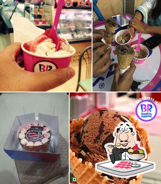 Baskin Robbins provides a number of sweet dishes