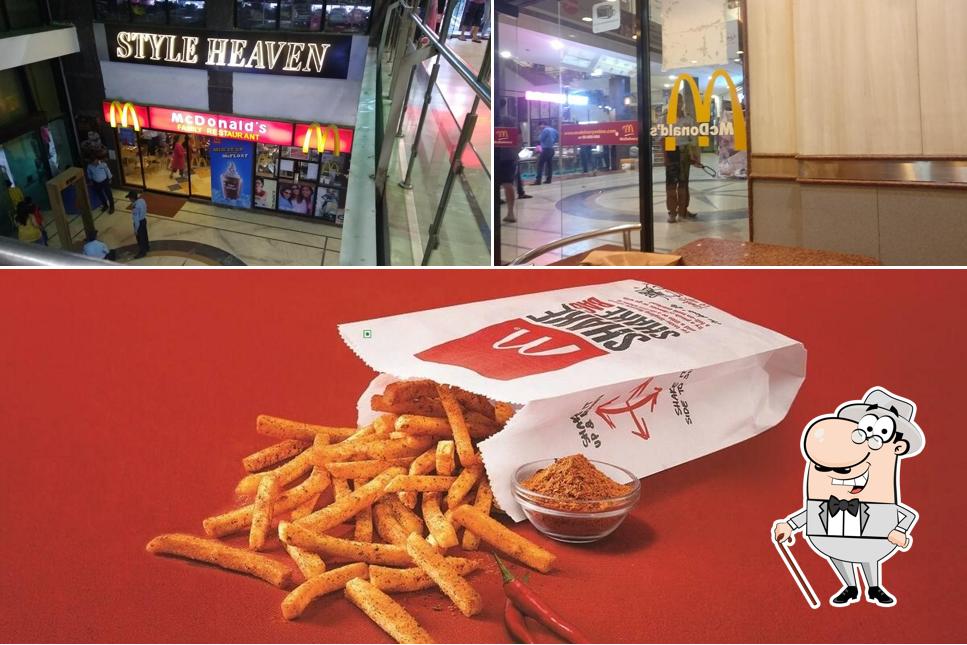 The photo of McDonald's’s exterior and food