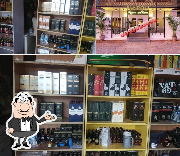 Among various things one can find interior and exterior at new wine shop