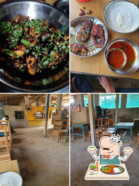 This is the picture showing food and interior at Surya Chicken Center