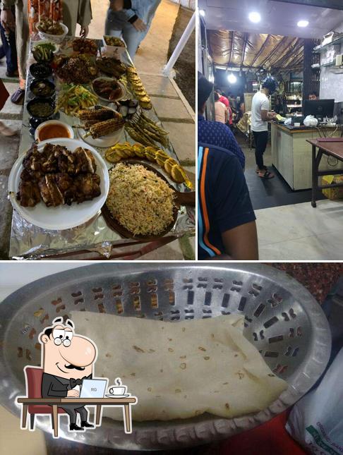 Among various things one can find interior and food at Saffron Restaurant