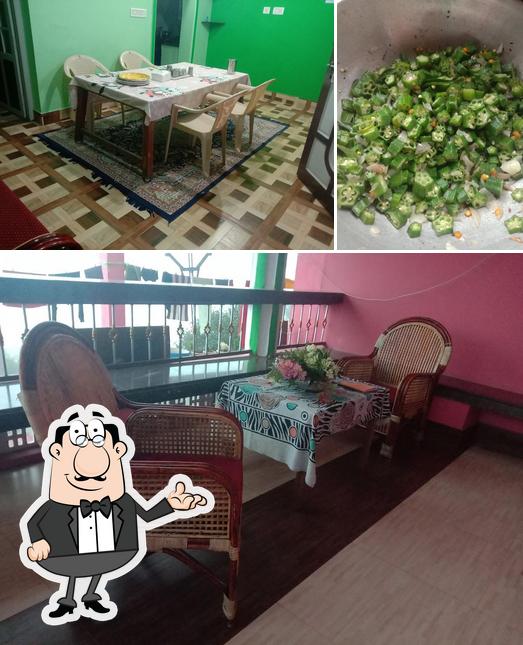 The picture of interior and food at Arasi Stores