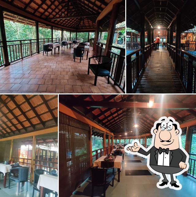 The interior of Vythiri Resort Restaurant