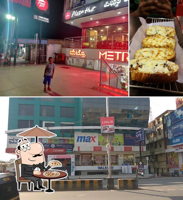 The restaurant's exterior and food