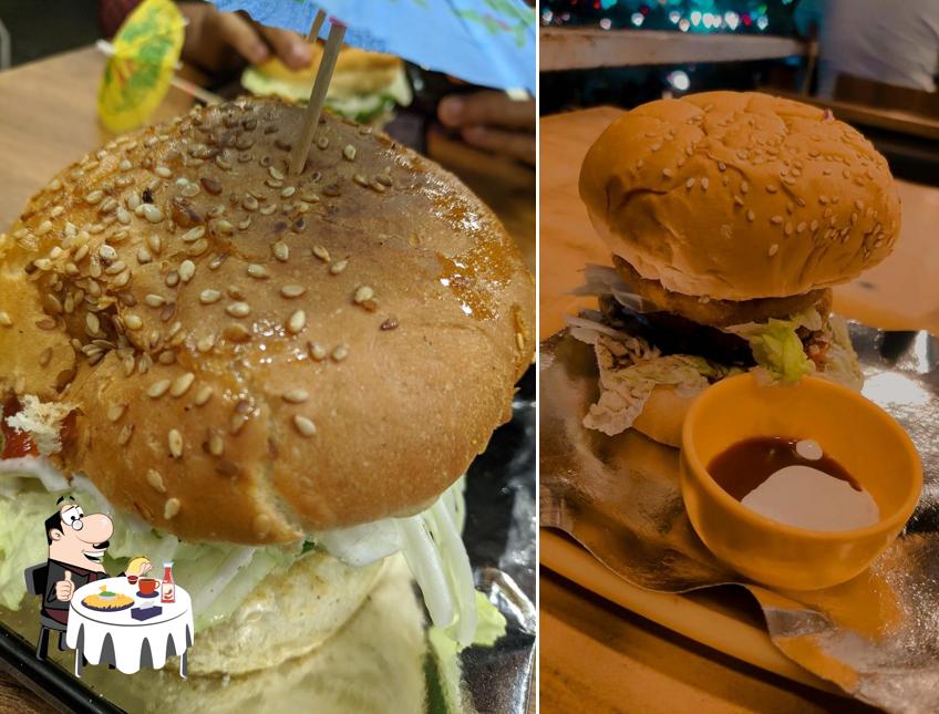 Order a burger at Juice land