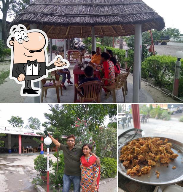 This is the picture depicting interior and food at Bajrang Singh Daba Basti