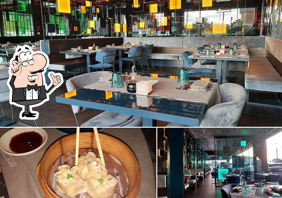 La interni e cibo del ristorante