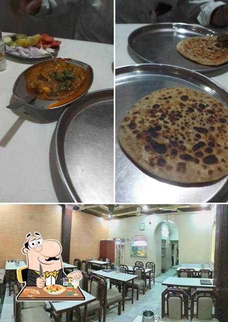 The image of food and interior at Raj Shree Hotel
