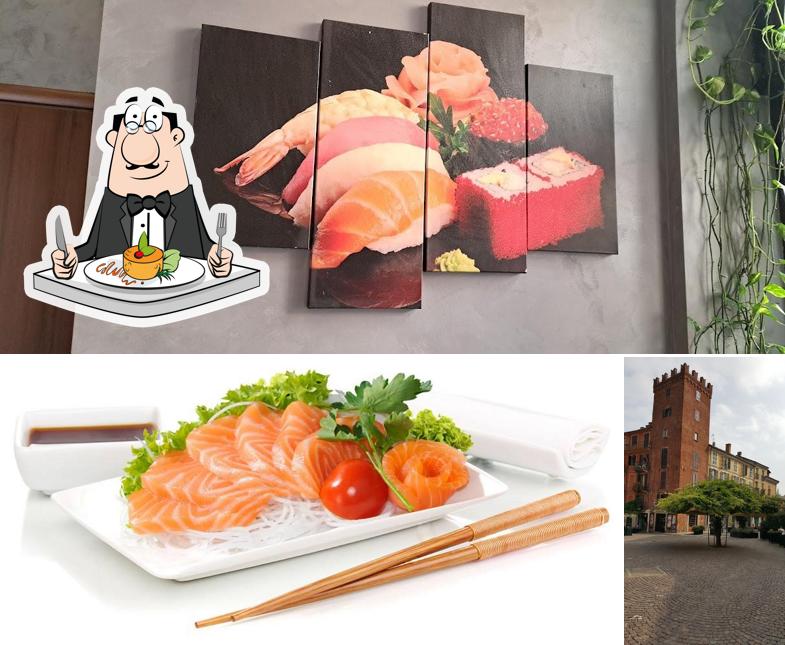 La cibo e esterno del ristorante