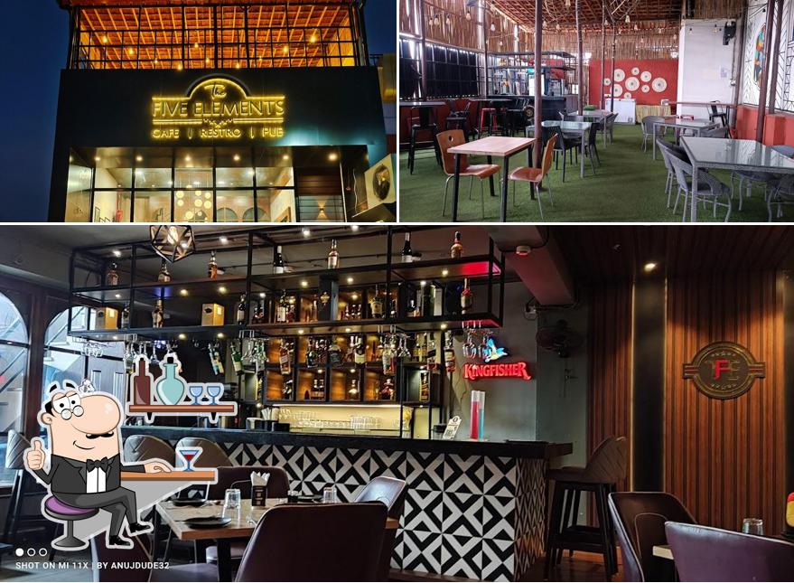 Among various things one can find interior and exterior at The Five Elements Restaurant and Bar