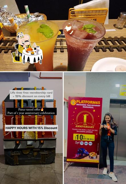 Take a look at the photo depicting food and alcohol at Platform 65 - The Train Theme Restaurant Warangal