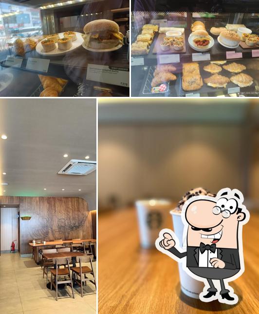 The interior of Starbucks