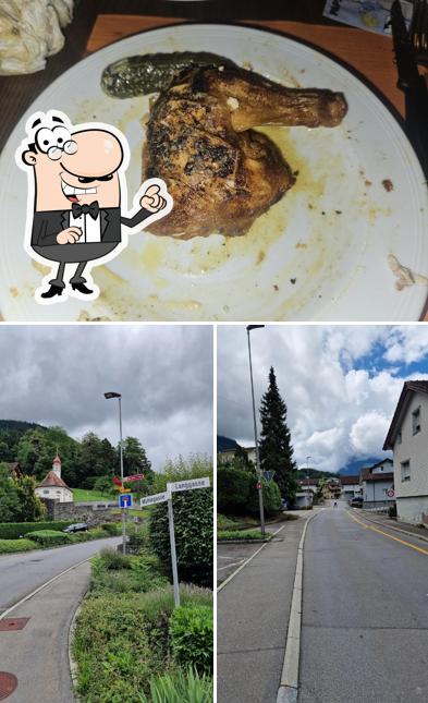 Questa è la immagine che mostra la esterno e cibo di Zur Mühle