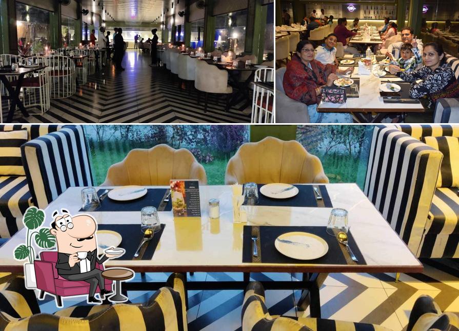 The interior of The Aroma Restaurant & Lounge Best Restaurant in Amravati