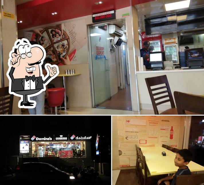 The interior of Domino's Pizza Nagarbhavi, Bengaluru