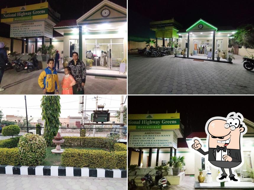 You can get some fresh air outside National Highway Greens Restaurant
