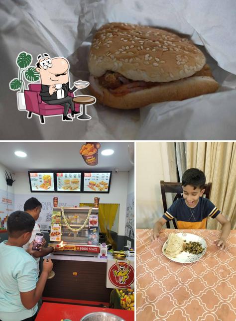 The picture of Five Star Chicken’s interior and food