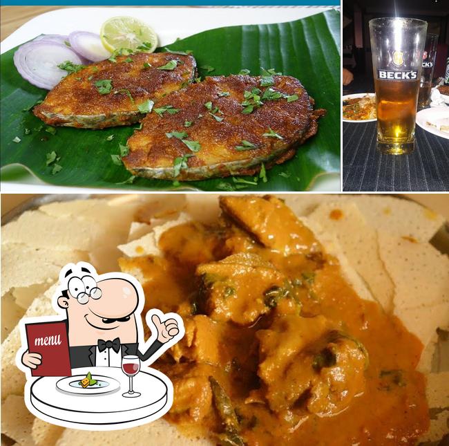 This is the image depicting food and beer at Vinamra Bar & Restaurant