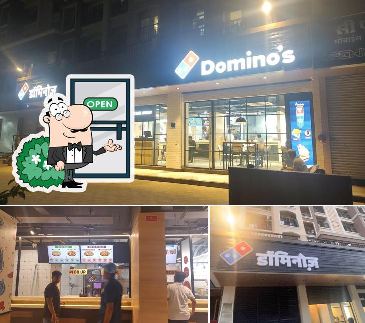This is the picture displaying exterior and interior at Domino's Pizza Dongre, Virar