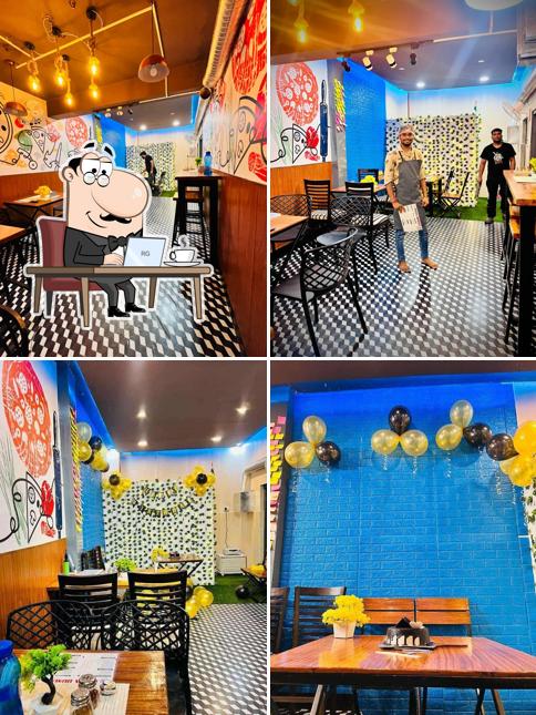 The interior of Pizza Domain