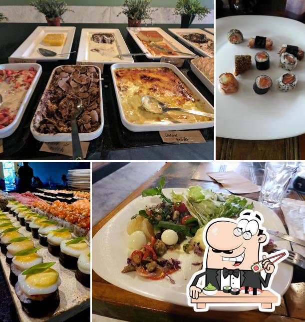 Rolos de sushi são servidos no Restaurante Graciliano - Belvedere