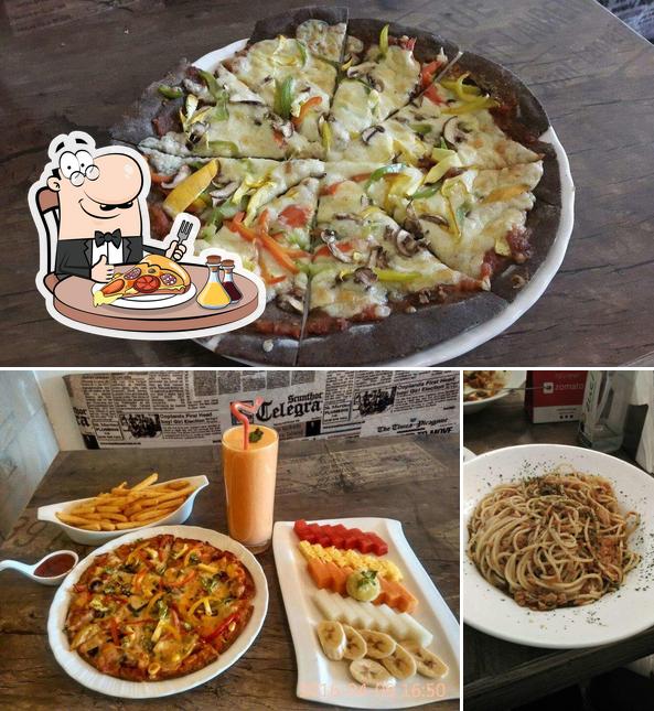 Try out pizza at Olive Tree Cafe