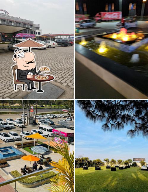 Check out how The Aman's Hotel Restaurant looks outside