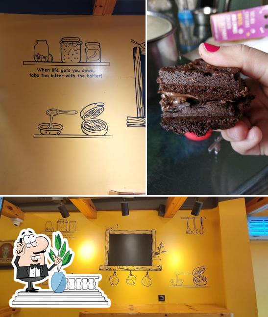 Among different things one can find exterior and food at The Belgian Waffle Co
