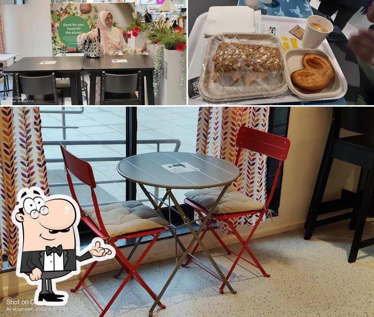 Check out the image showing interior and food at Ikea Worli Restaurant