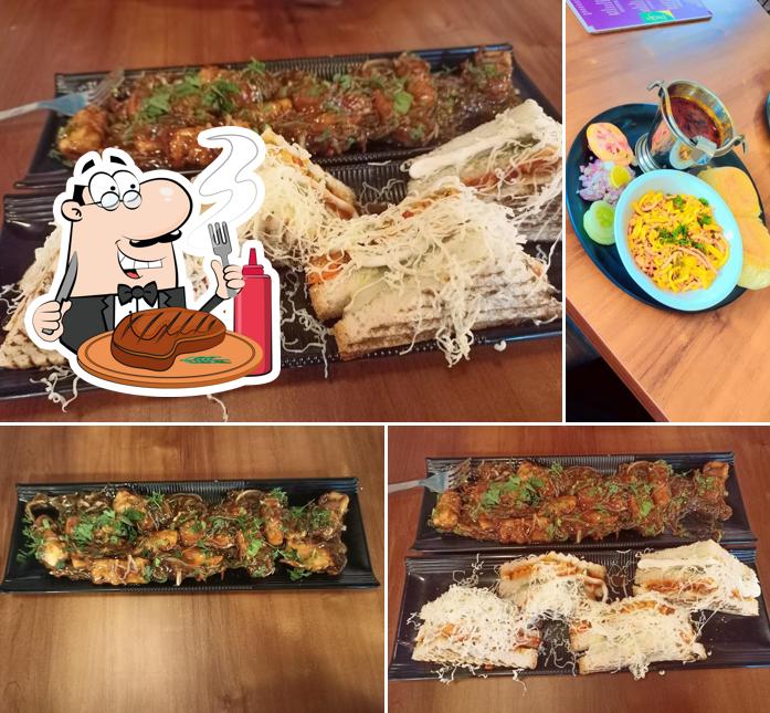 Order meat dishes at Cafe Durga