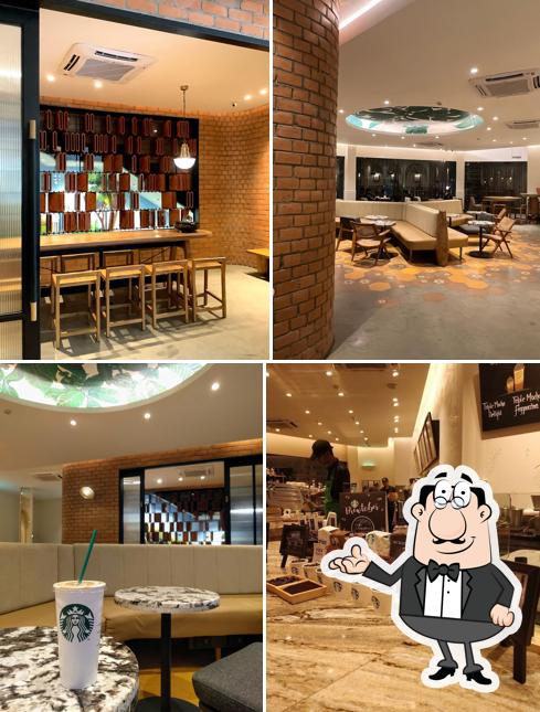 The interior of Starbucks