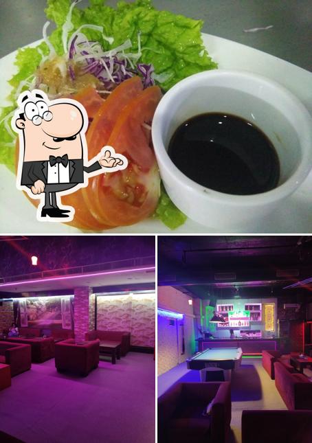 Among different things one can find interior and beverage at The roji karaoke lounge