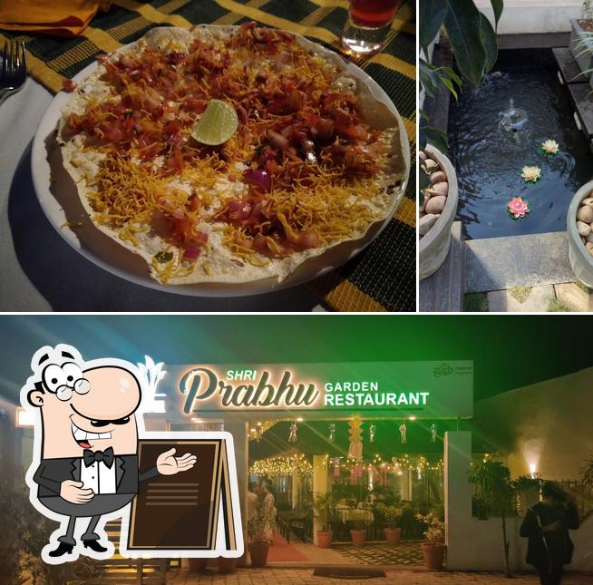 The photo of Shri Prabhu Garden Restaurant’s exterior and pizza