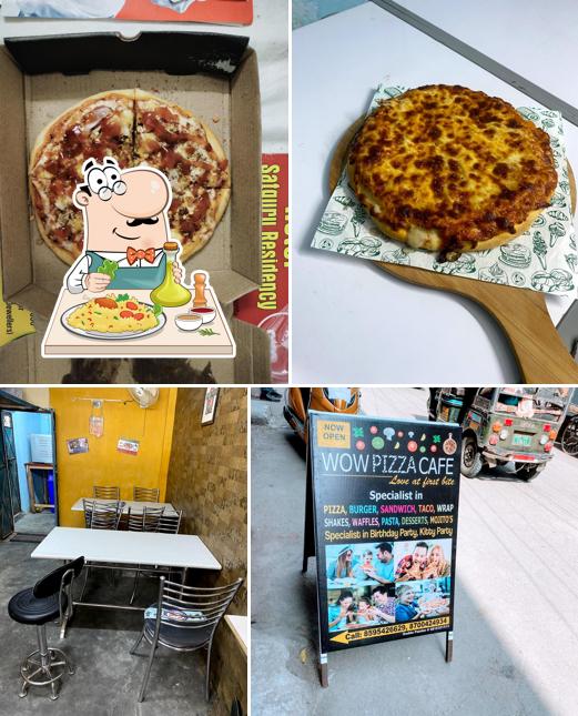 Take a look at the photo depicting food and exterior at Wow Pizza Cafe