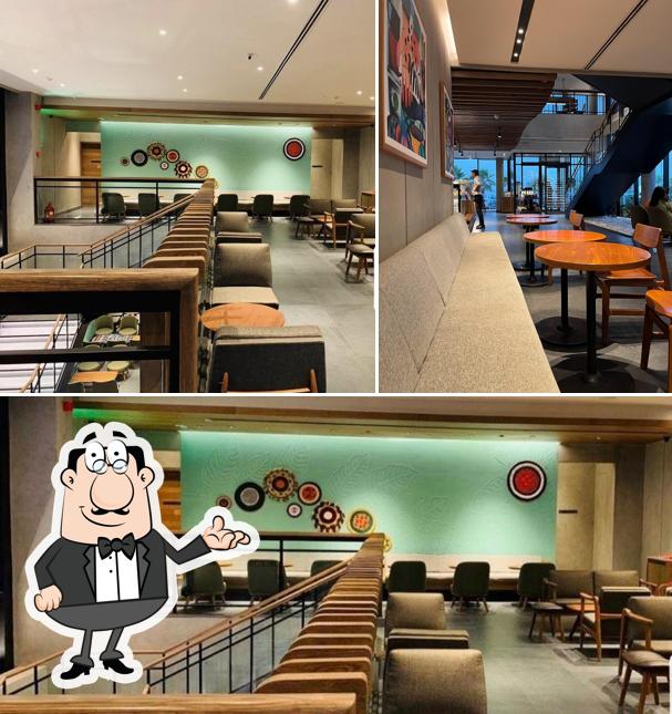 The interior of Starbucks