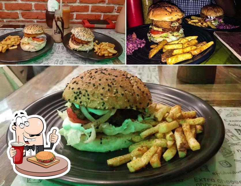 Order one of the burgers offered by Frisbees Bandra