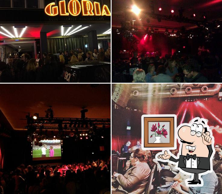 Voici la photo représentant la intérieur et comptoir de bar sur GLORIA Café