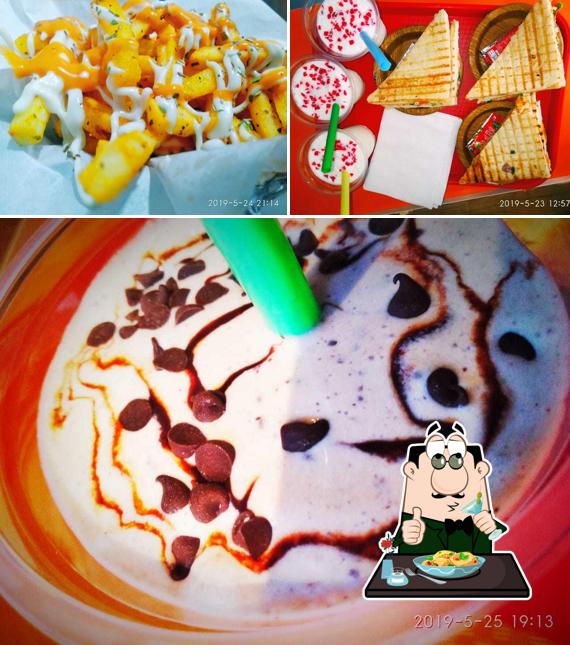 The picture of food and interior at freshers shakes and snacks