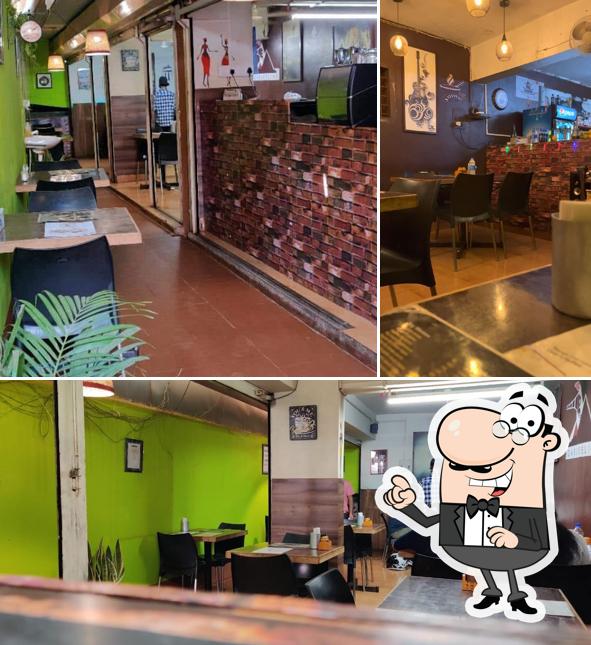 The interior of D Cafe' & Momos restaurant