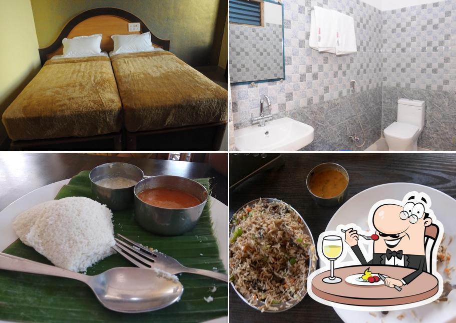 Among different things one can find food and interior at Hotel Durga International